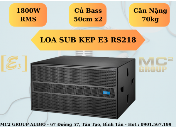 Loa Sub Kep E3 RS218 ( 2 bass 50cm )