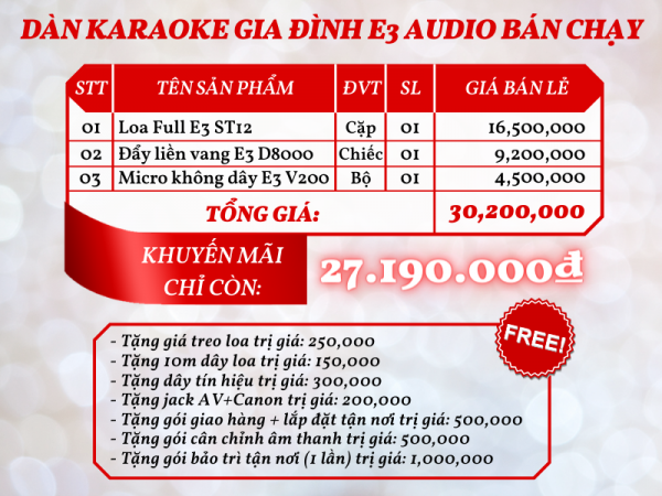 Dan-karaoke-gia-dinh-e3-audio-ban-chay